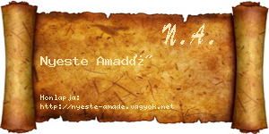 Nyeste Amadé névjegykártya